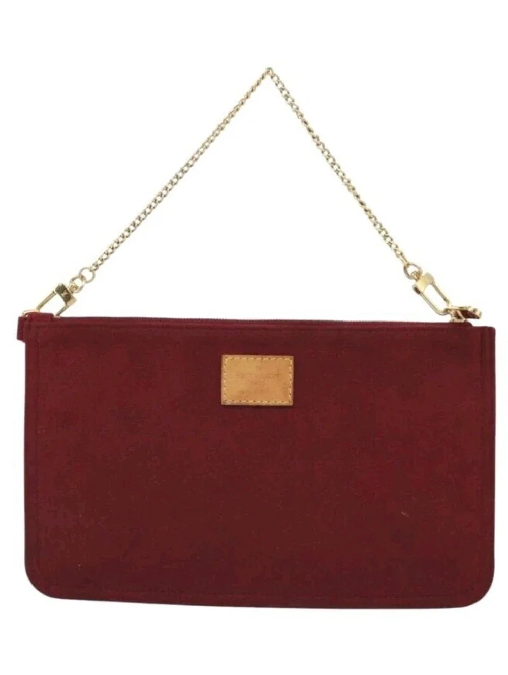 LOUIS VUITTON AURELIA GM POUCH POCHETTE SUEDE RED ALCANTARA GOLD HARDWARE RARE